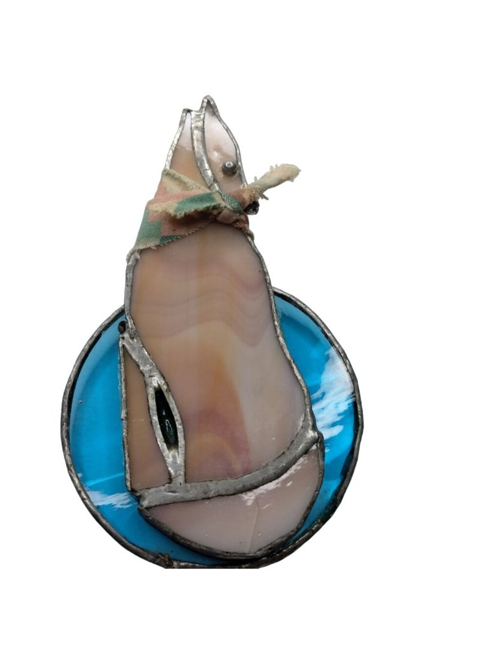 Cayote Stained Glass Suncatcher Southwest Christmas Ornament